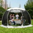 Leedor Pop Up Outdoor Canopy with PE Floor, 12'x 12' 8 Side Mesh Walls