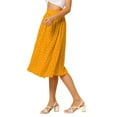 thumbnail image 4 of MODA NOVA Juniors Polka Dots Elastic Waist Flowy A-Line Midi Pleated Skirt, 4 of 6