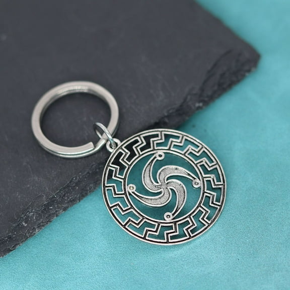 Rod Amulet Nordic Sacred Protection Key Chain Pagan Pendant Keychain Men Women Fashion Lightning Talisman Keyring Jewelry
