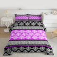 thumbnail image 2 of Feelyou Purple Damask Women Queen Comforter Set, Southwestern Bedding Comforter Set, 3pcs, 2 of 8