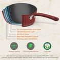 thumbnail image 3 of Non-stick Kitchenware Pots & Pans - 11 Pcs. Stylish Kitchen Cookware Set w/ Elegant Lines Pattern,Gray Inside & Red Outside, Metal + Silicone Handle, PTFE/PFOA/PFOS Free - NCCW11RDL, 3 of 9