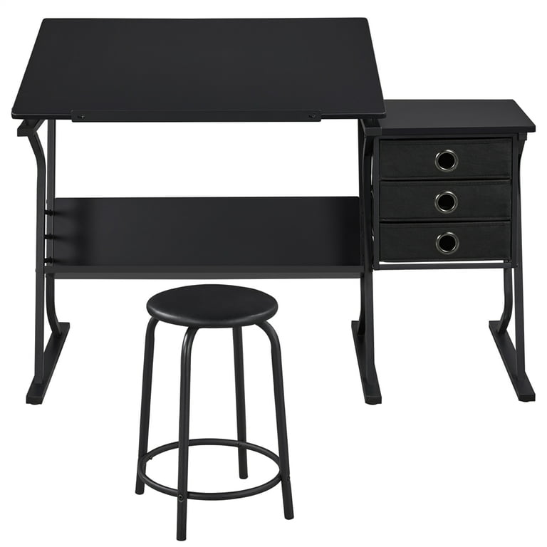 Drafting Table with Adjustable Tabletop, Black - AliExpress