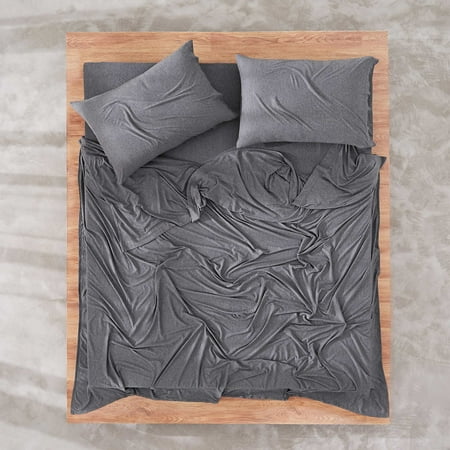 Calvin Klein 4 Pc Modal Cotton Jersey King Sheet Set Dark Gray