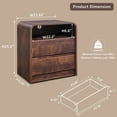 thumbnail image 3 of wow97e Modern Nightstand Set of 2, Bedside Table w/2 Drawers and Charging Station, Curved Profile Design, Mid Century End Table for Bedroom, Living Room, 3 of 7