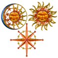 thumbnail image 1 of BVLFOOK Decoración de pared de metal para sol, decoración de pared para patio al aire libre, sol, luna, estrella, metal y vidrio, decoración de pared para valla, patio, jardín, balcón, porche, patio,, 1 of 1