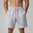thumbnail image 2 of MYAOYI Men's Soft Fleece Shorts Elastic Waist Drawstring Casual Lounge Gym Shorts, 2 of 7
