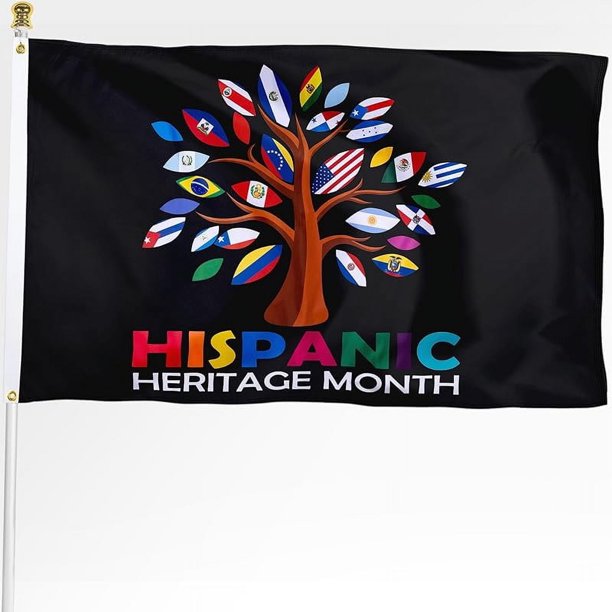 Bandera del Mes de la Herencia Hispana de 90 x 150 cm para exteriores, banderas de árbol de habla hispana surtidas, pancarta de poliéster de países latinoamericanos, decoración para celebraciones,