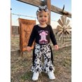 thumbnail image 3 of Cjfdfy Baby Girl Western Outfits Printed Long Sleeve Romper Tassel Bell Bottoms And Headband 3 Piece Fall Set Western Boots Print Let's Go Girl Shirt Flare Pants With Tassels Fall Outfits, 3 of 9