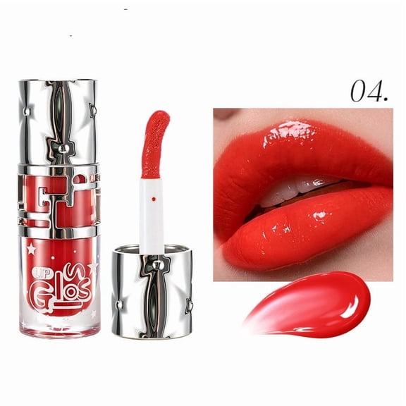 Glossy Lip Gloss, Hydrating and Moisturizing Lip Makeup, Long-Lasting Shiny Glass Lip, Brightening Lip Cosmetic for Women, 0.14 oz