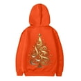 thumbnail image 4 of Gyexs Cute Christmas Tree Hoodie for Kids Holiday Sweatshirt with Colorful Reindeer Cozy Warm Outfit for Boys & Girls Z02 Orange & 5-6 Years, 4 of 5