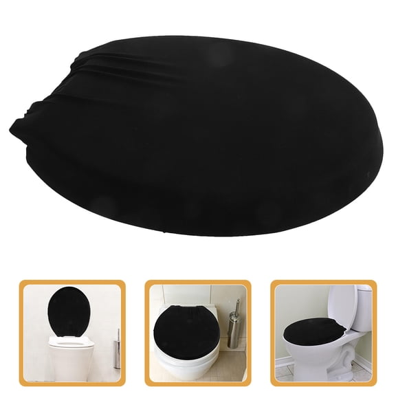 ELAYARD Black Toilet Seat Lid Cover with Quick and Easy Installation for Bathroom and Public Restroom Use