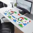 thumbnail image 2 of Long Mouse Pads for Desk,White Dinosaur Leaf Pattern Desk Mats on Top Of Desks, Desk Mouse Pad Extra Large with 3mm Non-Slip Base and Stitched Edge for Gaming,Office,Work,Home 31.5"x11.8", 2 of 6
