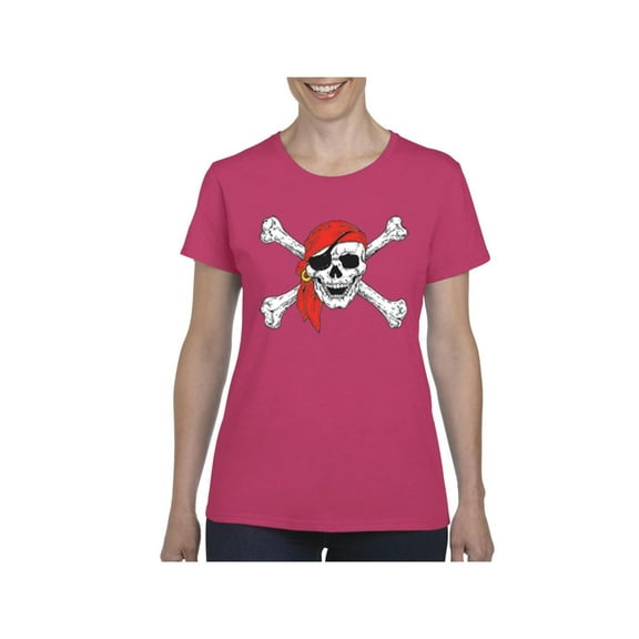 IWPF - Women's T-Shirt Short Sleeve, up to Women Size 3XL - Jolly Roger Skull & Crossbones