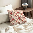 thumbnail image 4 of ZNDUO Cartoon Love Beige Pattern Throw Pillows for Couch-Indoor Decorative Pillows,20"x20", 4 of 8