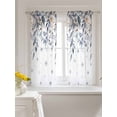 thumbnail image 3 of Christmas Tier Curtains 45 Inch Length,Sheer Curtains for Bedroom Living Room Window Blue Poinsettia Eucalyptus Snowflake Winter Small Half Window Kitchen Curtains & Drapes 27.5"x45" 2 Panels, 3 of 6