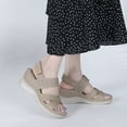 thumbnail image 3 of Leozcaa Women's Walking Sandals Lightweight Soft Footbed Low Wedge Comfort Indoor Outdoor Flat Casual Shoes, 3 of 7