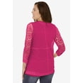 thumbnail image 3 of Woman Within Plus Size Crochet Curved-Hem Cardigan Sweater, 3 of 4