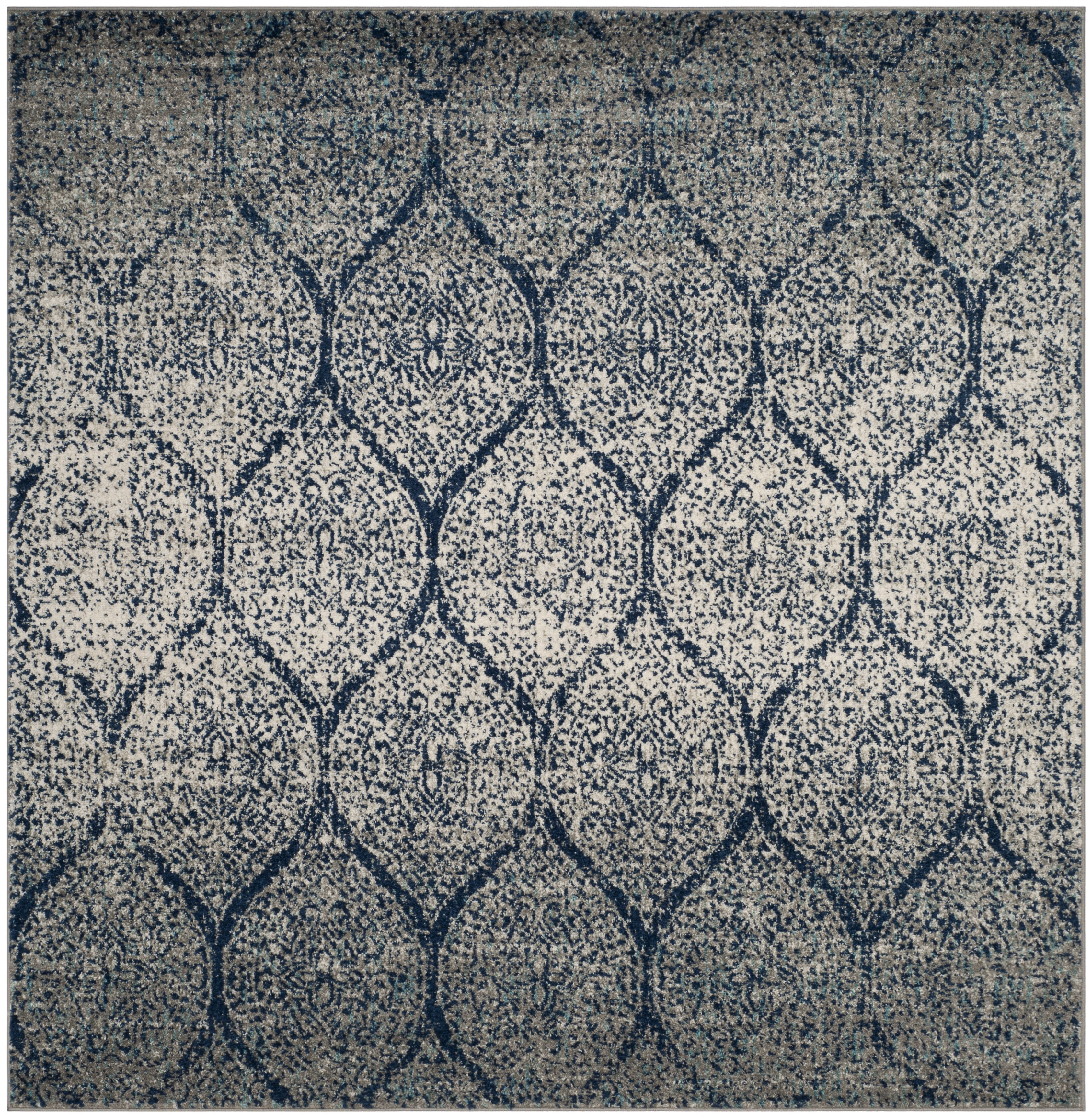 Safavieh Madison Leighton Geometric Area Rug, Navy/Silver, 3' x 3' Square