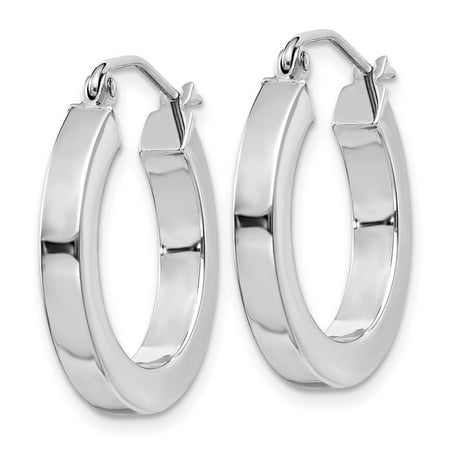 AA Jewels - 14k White Gold Square Tube Hoop Earrings 20mm - Walmart.com ...