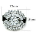 thumbnail image 2 of Women's Round Cut CZ Black Stainless Steel Wide Bnad Elegant Ring, 2 of 6