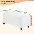 thumbnail image 3 of Funda de Ottoman Rectangular Estirable Uxcell 14" x 40" x 15" Protector de Funda para Puff para Sala de Estar/Interior [Blanco], 3 of 7