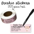 thumbnail image 2 of Freshie Care Instruction Card Sticker with Line to Write in Scent  350 pc roll  Light Pink Bull Skull Fringe Warning Labels Customer Package 1x2.5, 2 of 5