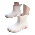 thumbnail image 2 of Ladies' Thick Soled Fashionable Rain Boots Anti Rain Boots Outdoor Couple Style Fishing Car Washing Waterproof Short Tube Rain Rubber Shoes Khaki Color 37, 2 of 6