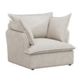 thumbnail image 6 of Modern Beige Chenille Armchair, Bedroom Chair. Manufactured Wood Frame, Soft Fabric, Removable Cushion Covers For Cleaning, 38"l X 37.4"w 32.26"h Chair Loft. Plastic Legs, Fabric Cover, 6 of 6