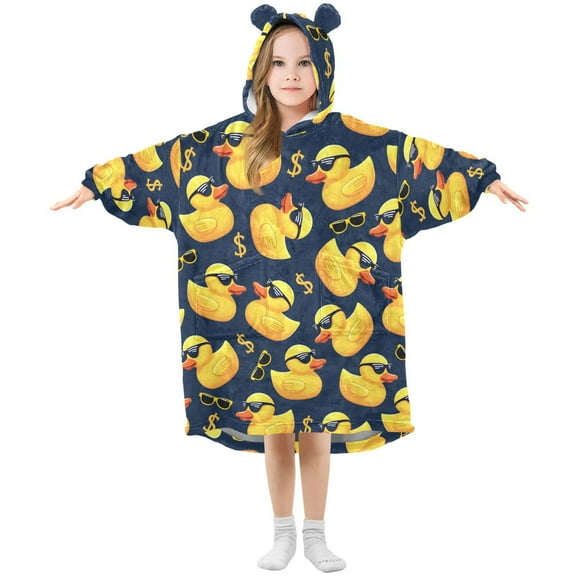Cool Ducks ﻿Wearable Blankets Hoodie Oversize Sherpa Wearable Soft Blanket Warm Cozy 3-14 Age