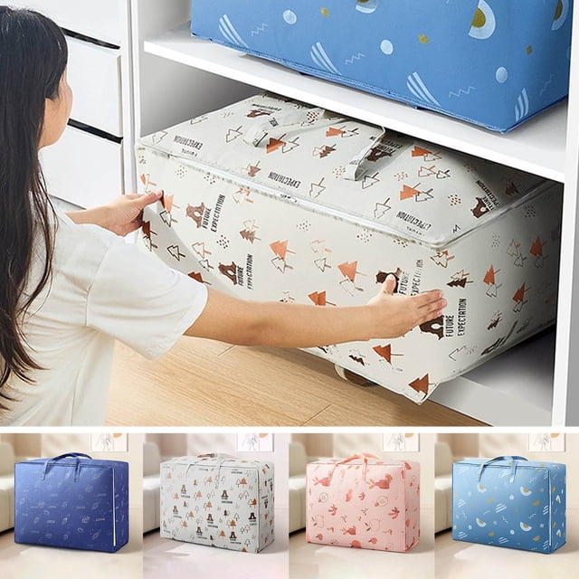 Xihbxyly Bolsa de Almacenamiento para Colchas, Organizador de Tela de Algodón, Diseño Plegable de Tela No Tejida, Ideal para Ropa de Cama y Ropa, Armario de Dormitorio y Almacenamiento para Mudanzas,