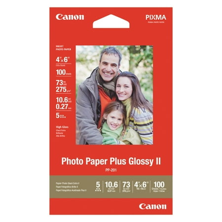Canon Photo Paper Plus Glossy II, 4 x 6, 10.6 mil, White, 50 Sheets/Pack