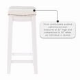 thumbnail image 6 of Linon Cessford 26" Backless Indoor Counter Stool, White Finish with White Faux Leather, Includes 1 Stool, 6 of 12