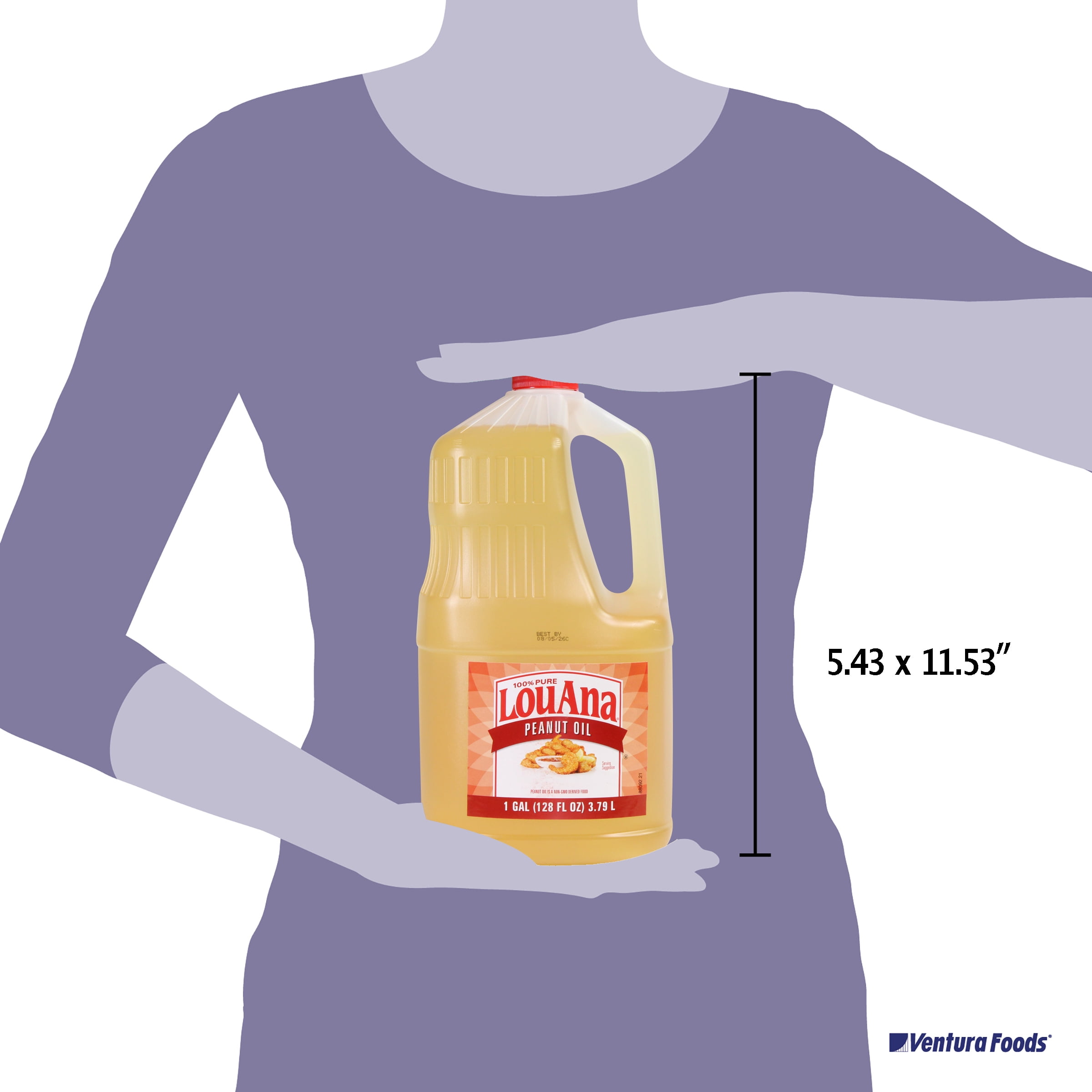 LouAna Pure Peanut Oil for High-Heat Cooking, 128 fl oz