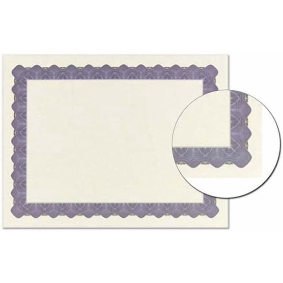 Great Papers! Parchment Certificate, Metallic Blue Border, 8-1/2" x 11", 100 Count