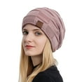 thumbnail image 5 of Dyfzdhu Women Winter Mixed Color Wool Knitting Hat Warm Fashion Pullover Pink, 5 of 5