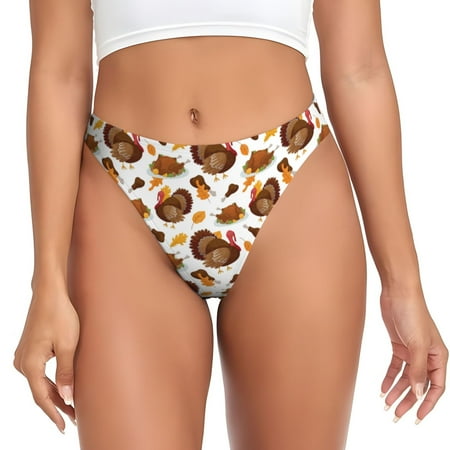 Rateoe Turkey And Thanksgiving3 Pattern Seamless Women Underwear Thongs No Show Ladies Thong No Line Breathable Comfortable Panties Undies for Women-Small