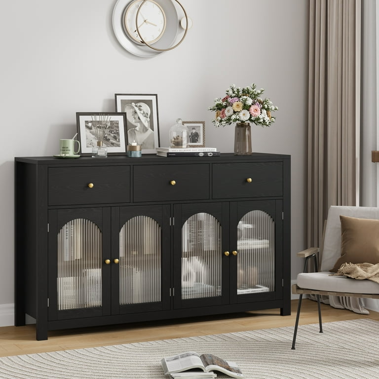 Black storage cabinet living room discount