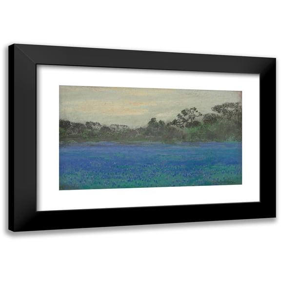 Julian Onderdonk 14x10 Black Modern Framed Museum Art Print Titled - Bluebonnet Field (1921)