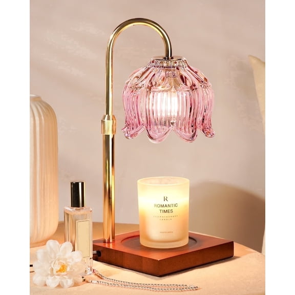 Funistree Candle Warmer Lamp with Timer Dimmable, Height Adjustable Flower Wax Warmer, Gifts for Women Mom Birthday, House Warming candle lamp for Jar Candles