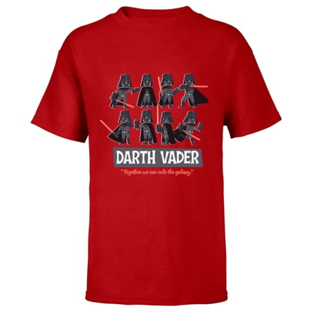 Star Wars Darth Vader Poses Together We Can Rule the Galaxy - Short Sleeve T-Shirt for Kids - Customized-Red