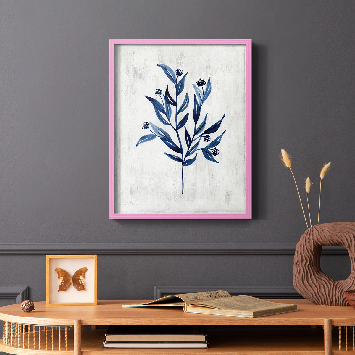 Wild Indigo III Framed Print in Pink Solid Wood 11 x 14 Framed Print