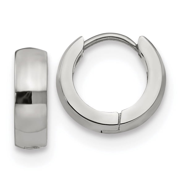 Chisel Stainless Steel Polished 4mm Hinged Hoop Earrings