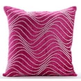 thumbnail image 2 of The HomeCentric Pillow Covers With Zippers Fuchsia Pink Throw Pillow Cover Rhinestones Crystal Waves Bling Pillow Cover Pack of 2 18x18 inch (45x45 cm) Cushion Cover Square Velvet Easter-Crystal Twist, 2 of 10
