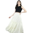 thumbnail image 6 of Artyska Women's Boho High Waist A Line Flowy Swing Layered Lace Yoke Maxi Skirt, 6 of 6