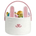 thumbnail image 5 of Cute Easter Basket, Large Easter Bunny Basket, Woven Cotton Rope Baby Egg Easter Baskets for Girls, Boys, Toddler, Babies, Infant, with Gift Bags and Ribbons, 5 of 9