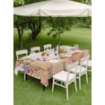 thumbnail image 3 of Outdoor Tablecloth with Umbrella Hole and Zipper, Easter Rectangle Table Cloth 60x84 Inch Waterproof Tablecloth, Spring Watercolor Bunny Flower Leaf Plant Picnic Table Cover for Patio Camping, 3 of 7