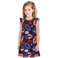 thumbnail image 1 of Fotbe American With Lips Vestido de Dormir para Niñas de 3 a 10 Años, Mangas Cortas, Estilo Princesa, Pijama Camisón con Mangas Voladas-XX-Large, 1 of 6