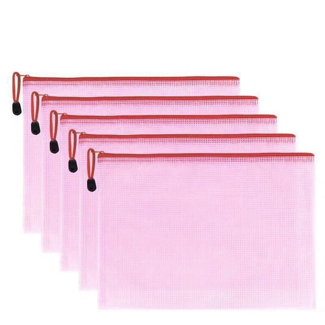 Bolsa de malla con cremallera A3B4A4, bolsa para bolígrafos, bolsa de papelería para estudiantes, bolsa transparente para hojas de información de oficina