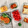 thumbnail image 3 of Food Storage Containers With Airtight Lids, Glass Meal Prep Containers Set, Glass Lunch Boxes For Home Kitchen Office Lunch,Leakproof Airtight Glass Meal Prep Containers (Multicolor), 3 of 7