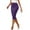 Purple, variant on Pencil Skirt for Women Tummy Control High Waist Skirts Zipper Bodycon Midi Skirt Below Knee with Back Slit